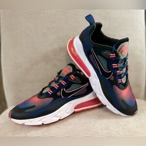 Nike Air Max Black, Blue, and Pink Athletic Shoes